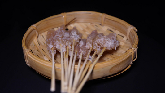 【镜头合集】鸡皮串小串肉串钵钵鸡炸串烤串美食视频