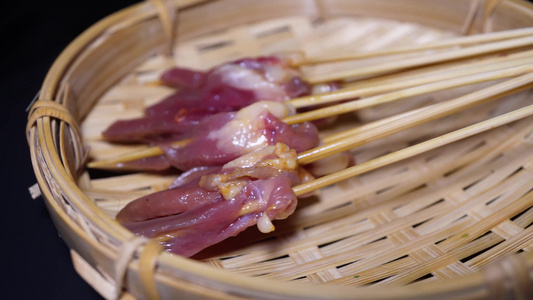 【镜头合集】鸡心串小串肉串钵钵鸡炸串烤串美食视频