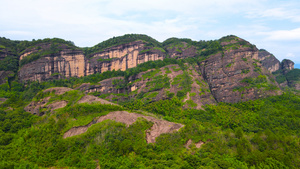 5A风景区龙虎标丹霞山脉航拍环绕4K82秒视频