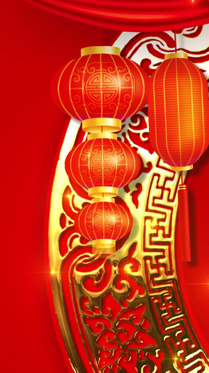 动态喜庆金色中国风节日循环背景视频30秒视频