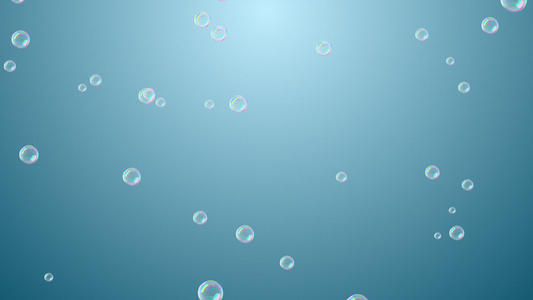 空气中的水泡在蓝色梯度和乳胶薄膜下呈上升趋势视频