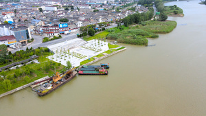 京杭大运河界首段渡口码头航拍合集4K142秒视频