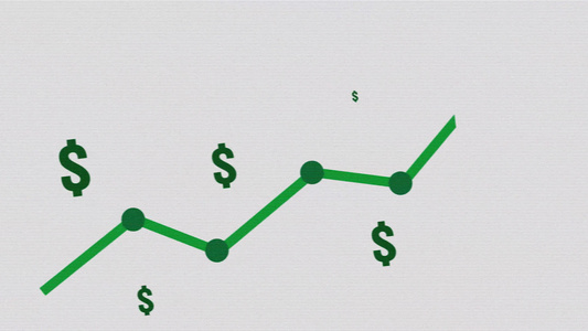 收入工资率提高带有绿色箭头的投资回报率概念的财务绩效视频
