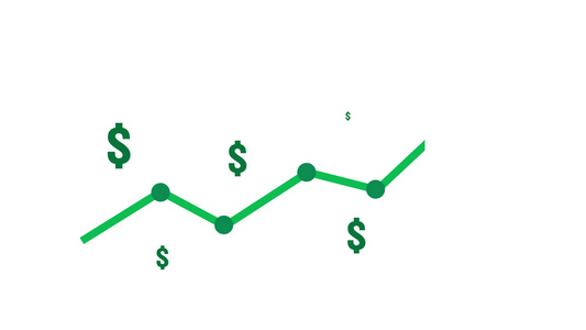 收入工资率提高带有绿色箭头的投资回报率概念的财务绩效视频