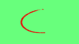 绿屏幕上绘制动画红圆9秒视频
