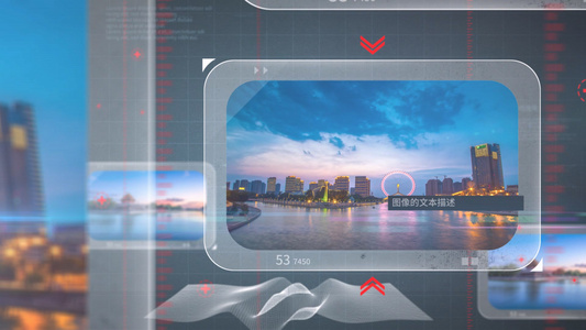 相册模板AECC2017未来科技全息幻灯片展示图文动画AE模板视频