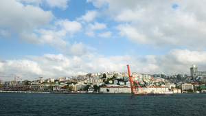 土耳其伊斯坦布尔博斯普鲁斯海峡沿岸风光合集4K32秒视频