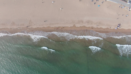 大海海浪沙滩礁石自然风光视频