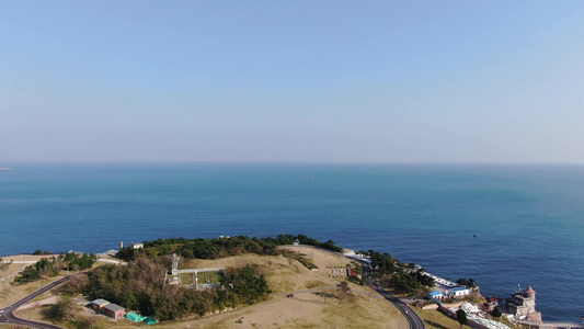 大海岛屿礁石沙滩航拍视频