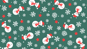 雪人雪花运动图形的圣诞节背景图案20秒视频