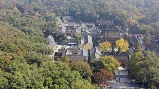 南京栖霞山栖霞寺风光航拍4K视频视频