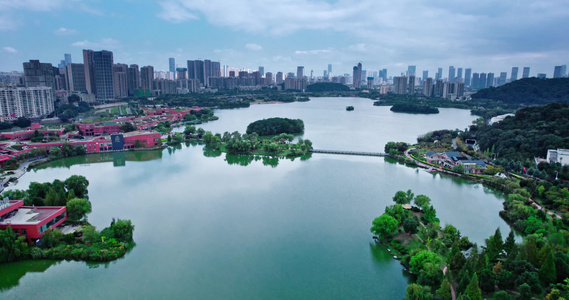 4k 航拍湖南长沙咸嘉湖景区视频