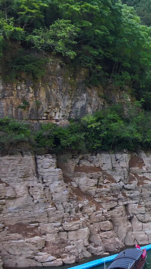 巫山小小三峡5A景区游船航拍乌篷船22秒视频