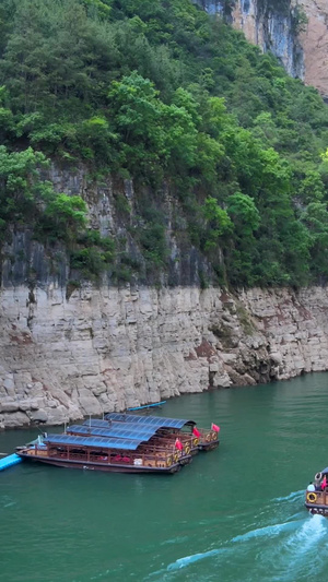 巫山小小三峡5A景区游船航拍风景区22秒视频