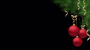在阿尔法频道环形动画运动图形上装饰红色假日首饰的圣诞节21秒视频