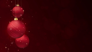 圣诞节和新年背景循环红色假日装饰品动画4k运动图形21秒视频