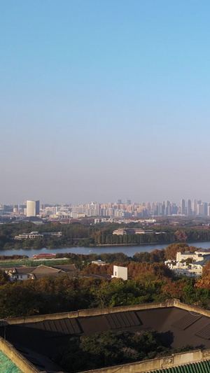 航拍武汉大学校园老建筑武大图书馆历史建筑素材珞珈山70秒视频