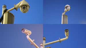 城市夜景街头交通治安违章拍照安全天眼摄像头特写4k素材89秒视频