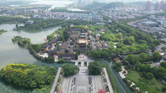 航拍江苏镇江金山寺5A景区 视频