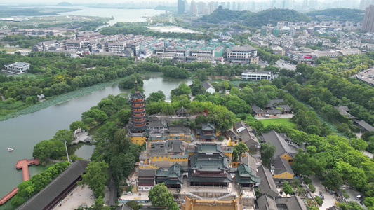 航拍江苏镇江金山寺5A景区 视频