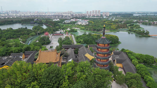 航拍江苏镇江金山寺5A景区 视频