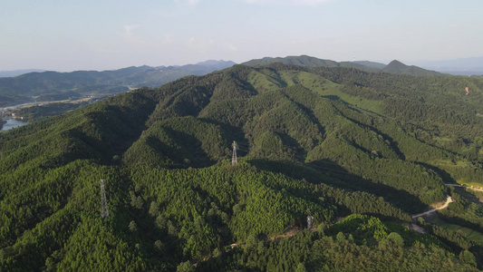 航拍自然风光山川流水视频