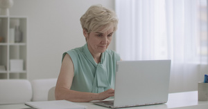 女会计师在办公室用笔记本电脑工作20秒视频