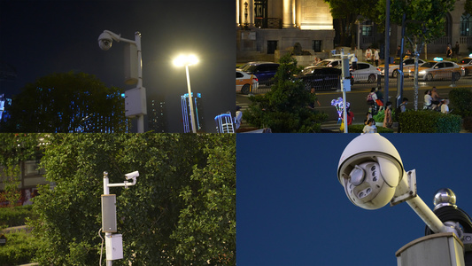 城市街头交通摄像头治安安全天眼警用摄像机4k素材合集视频
