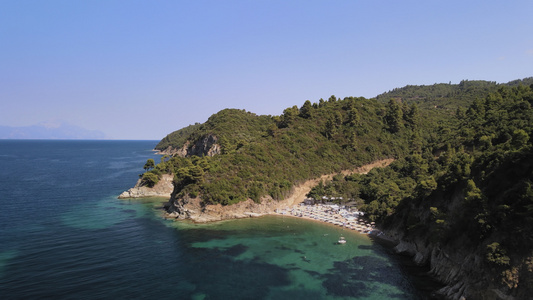 地中海地势希腊海岸风景视频