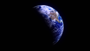 从卫星上显示世界空间表面的无缝动画环地球从卫星到世界40秒视频