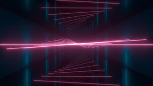 黑暗隧道的发光线循环旋转3D投影10秒视频