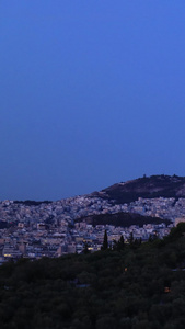 欧洲希腊首都雅典著名古建筑雅典卫城夜景延时视频著名旅游景点视频