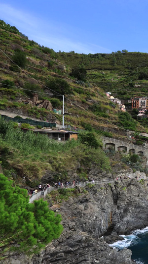 意大利地中海著名渔村小镇马纳罗拉延时视频旅游目的地30秒视频