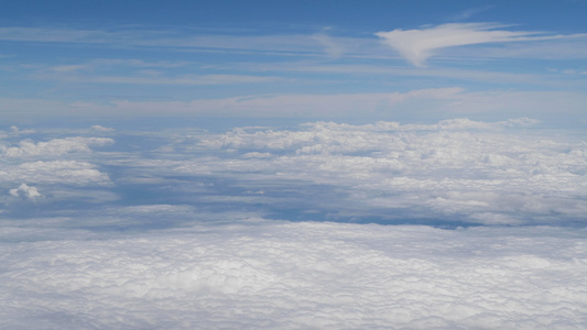 航拍飞机视角上空的云层视频