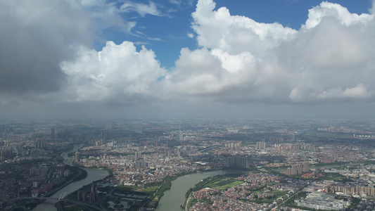 高空下的珠三角大地航拍视频