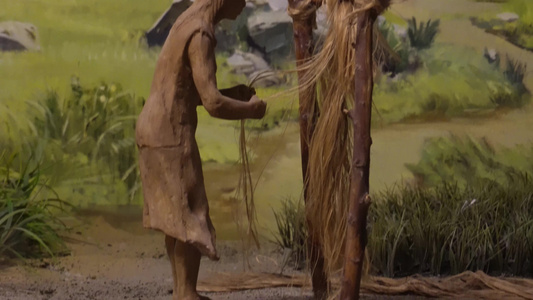 石器时代原始部落生存造景视频