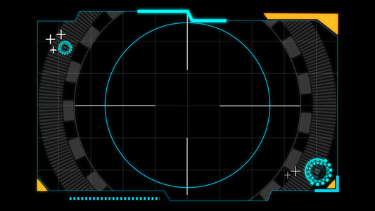 蓝色科技HUD边框带透明通道视频