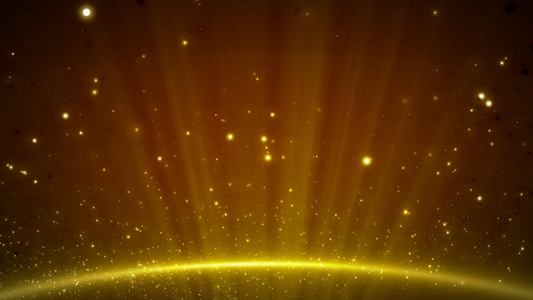 金色粒子飘动光线背景视频