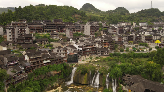 湖南湘西芙蓉镇4A景区航拍视频