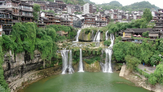 湖南湘西芙蓉镇4A景区航拍视频