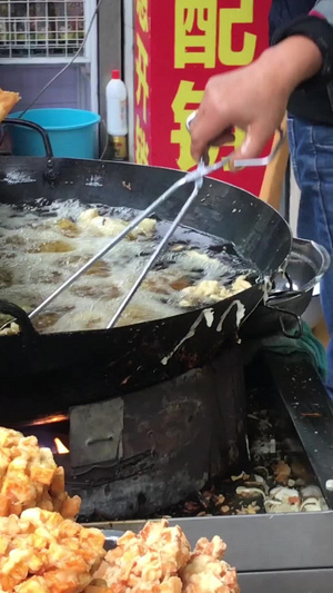 街头美食早餐油炸食品素材美食素材69秒视频