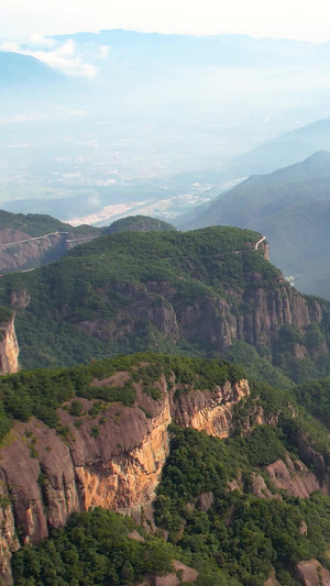 航拍5A浙江神仙居景区山脉山峦自然风光视频旅游景点39秒视频