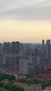 航拍城市夕阳晚霞落日天空风光素材城市建设视频