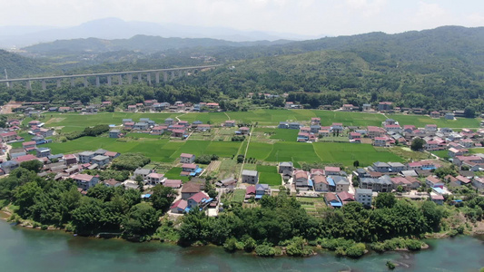 航拍乡村田野农田土地农业种植视频