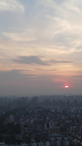 夕阳晚霞日出日落晚霞竖屏航拍视频