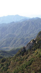 航拍5A河南尧山景区山脉山峦自然风光视频平顶山视频