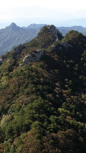 航拍5A河南尧山景区山脉山峦自然风光视频旅游景区44秒视频