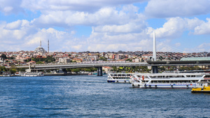 著名旅游城市伊斯坦布尔欧洲部分城市风光31秒视频