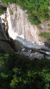 航拍5A河南尧山景区九曲瀑布视频大自然视频