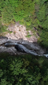 航拍5A河南尧山景区九曲瀑布视频旅游景点视频